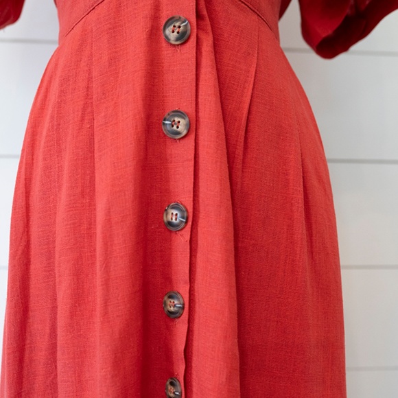 Anthropologie Linen Blend Vintage Style Dress - Picture 4 of 8